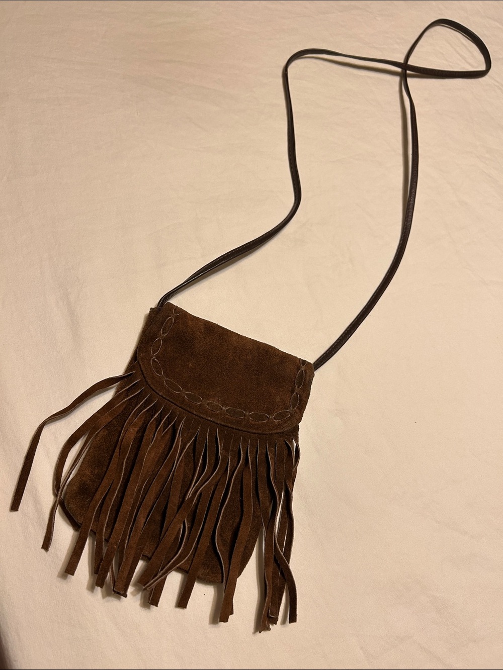 Brown Suede Fringe Crossbody Bag - Women